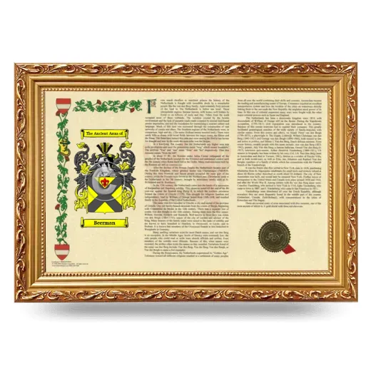 Beerman Armorial Landscape Framed - Gold