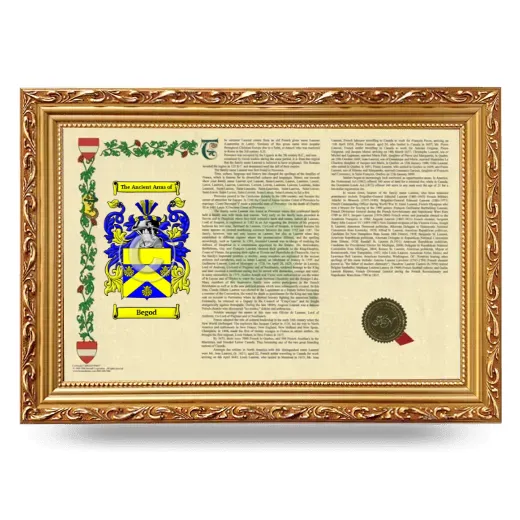 Begod Armorial Landscape Framed - Gold