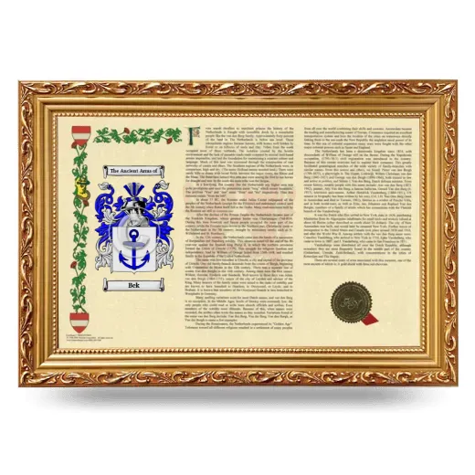 Bek Armorial Landscape Framed - Gold