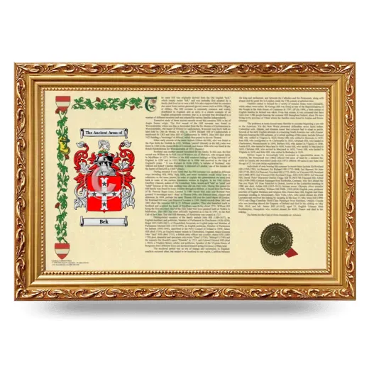 Bek Armorial Landscape Framed - Gold