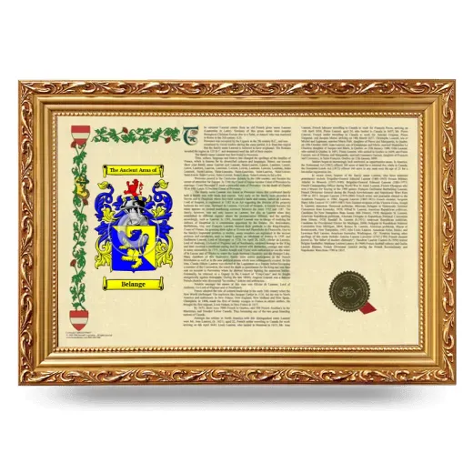 Belange Armorial Landscape Framed - Gold