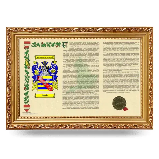 Belch Armorial Landscape Framed - Gold