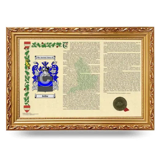Belfar Armorial Landscape Framed - Gold