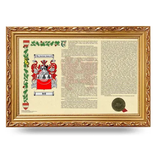 Bell Armorial Landscape Framed - Gold