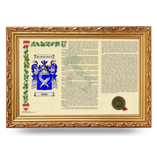 Bellah Armorial Landscape Framed - Gold