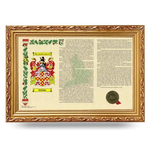 Belshire Armorial Landscape Framed - Gold