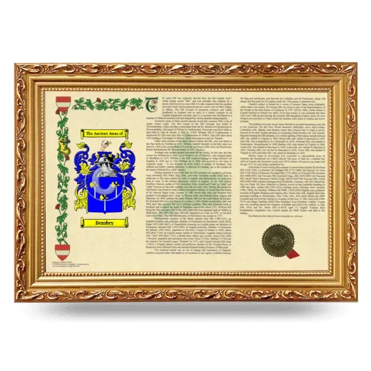 Bembry Armorial Landscape Framed - Gold