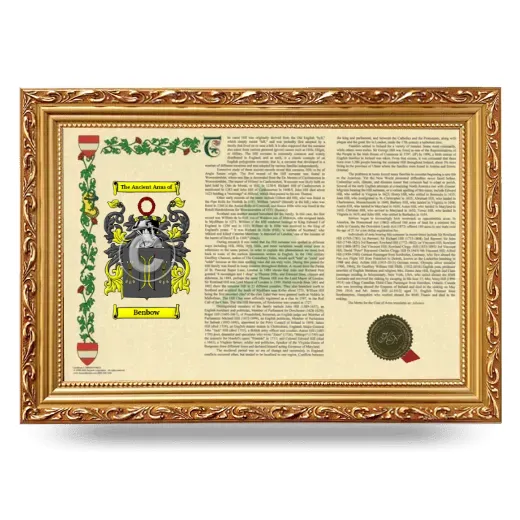 Benbow Armorial Landscape Framed - Gold