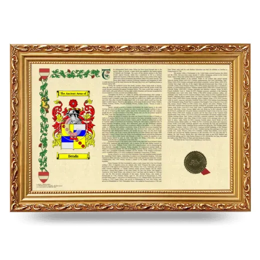 Benda Armorial Landscape Framed - Gold
