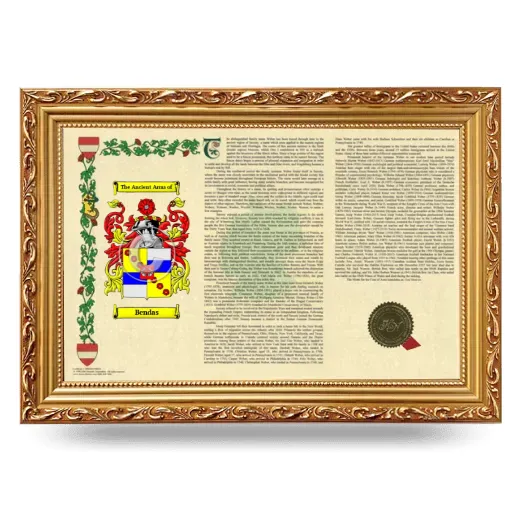 Bendas Armorial Landscape Framed - Gold