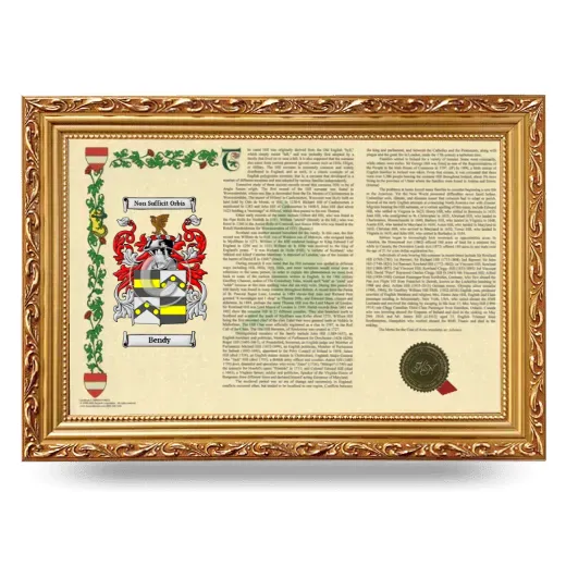 Bendy Armorial Landscape Framed - Gold