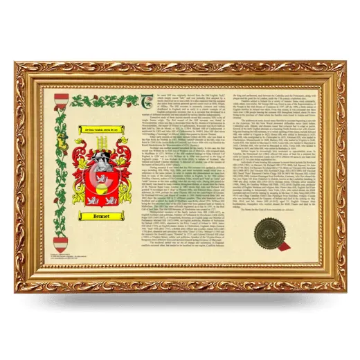 Bennet Armorial Landscape Framed - Gold