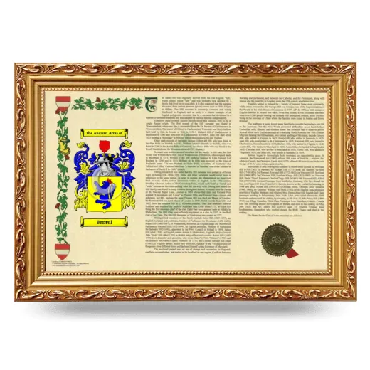 Bentul Armorial Landscape Framed - Gold