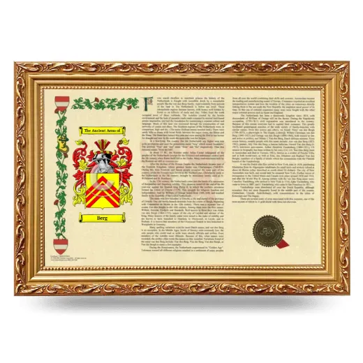 Berg Armorial Landscape Framed - Gold