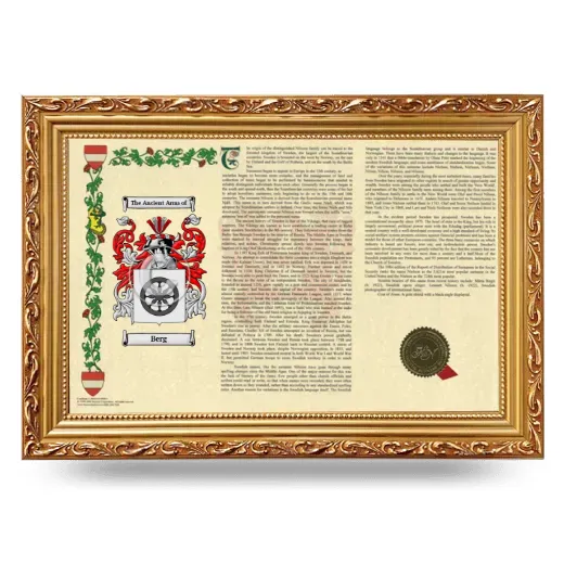 Berg Armorial Landscape Framed - Gold