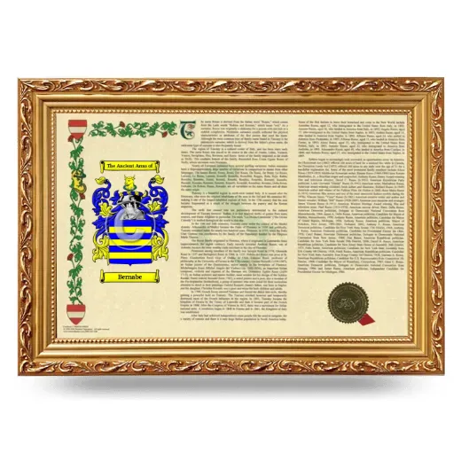 Bernabe Armorial Landscape Framed - Gold