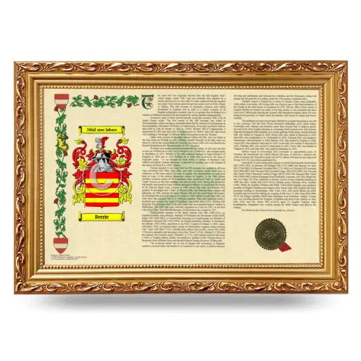Berrie Armorial Landscape Framed - Gold