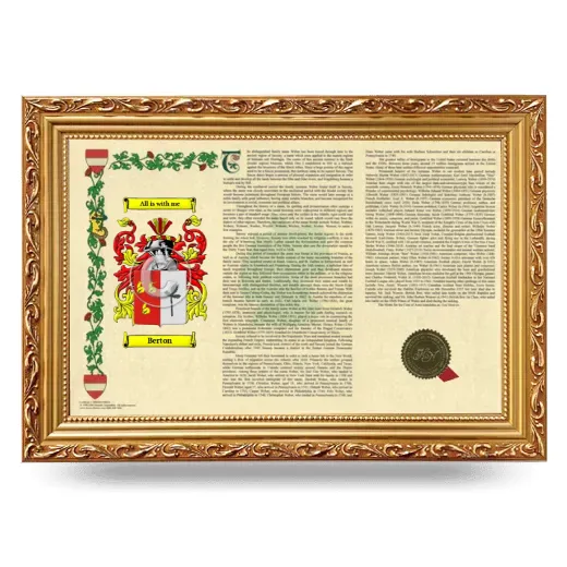 Berton Armorial Landscape Framed - Gold