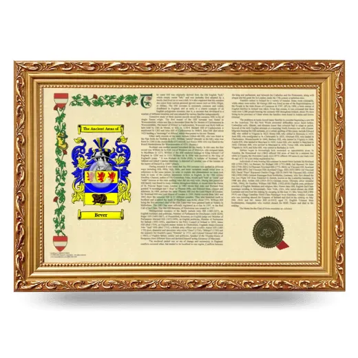Bever Armorial Landscape Framed - Gold