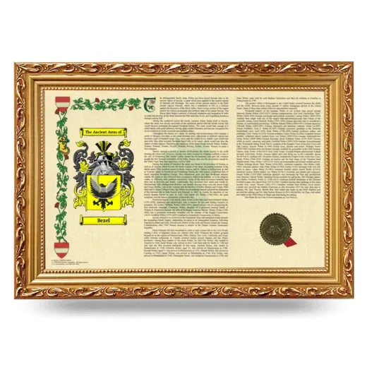 Bezel Armorial Landscape Framed - Gold