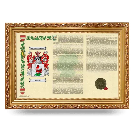 Bibble Armorial Landscape Framed - Gold