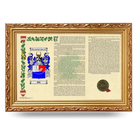 Bibi Armorial Landscape Framed - Gold