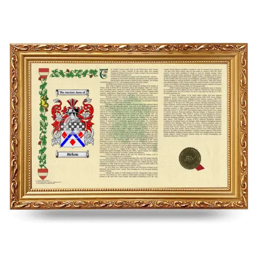 Bichon Armorial Landscape Framed - Gold