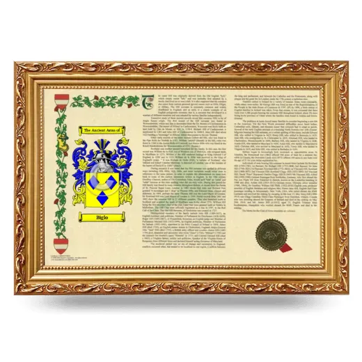 Biglo Armorial Landscape Framed - Gold