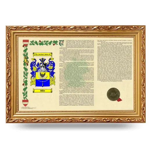 Billie Armorial Landscape Framed - Gold