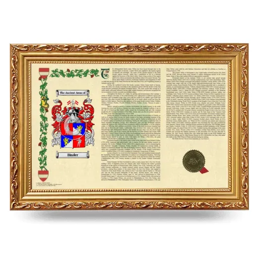 Binder Armorial Landscape Framed - Gold