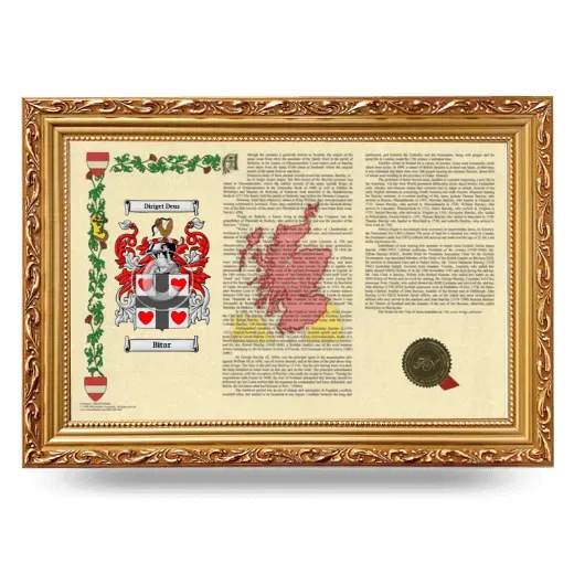 Bitar Armorial Landscape Framed - Gold