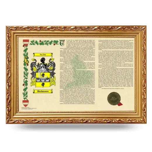 Blackmoore Armorial Landscape Framed - Gold