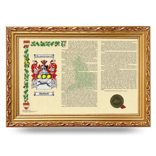 Blackwell Armorial Landscape Framed - Gold