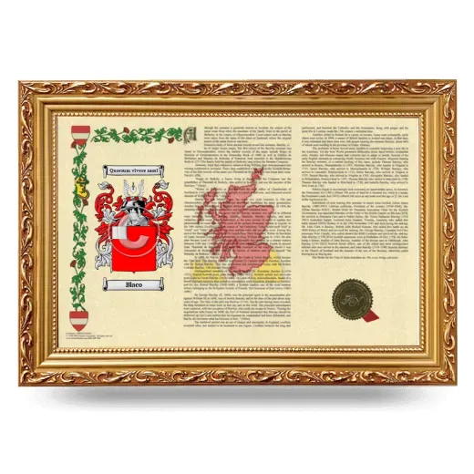 Blaco Armorial Landscape Framed - Gold