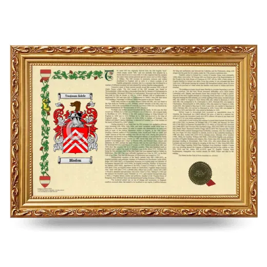 Bladon Armorial Landscape Framed - Gold