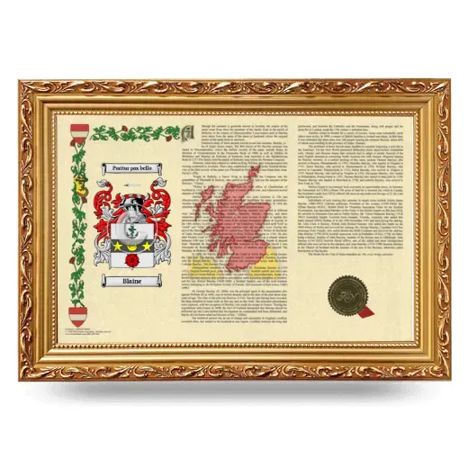 Blaine Armorial Landscape Framed - Gold