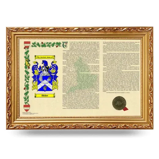 Blakar Armorial Landscape Framed - Gold