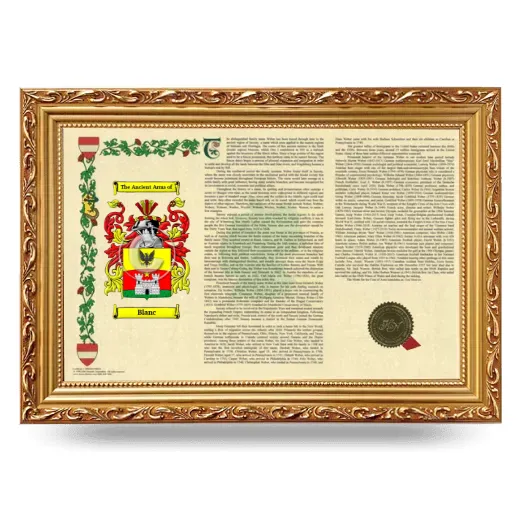 Blanc Armorial Landscape Framed - Gold