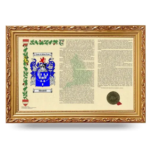 Blondell Armorial Landscape Framed - Gold