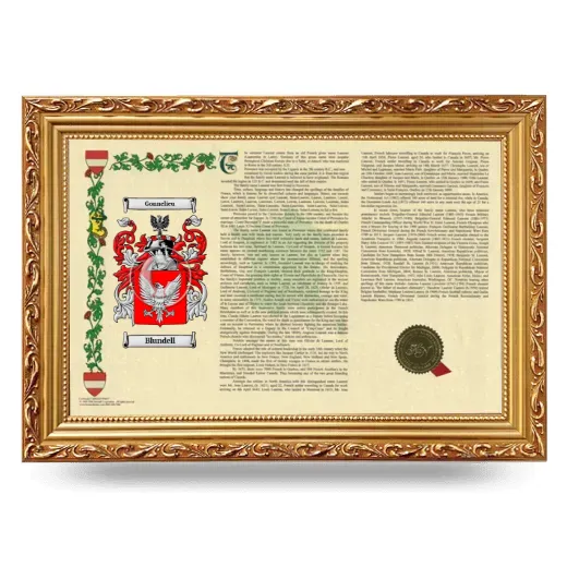 Blundell Armorial Landscape Framed - Gold