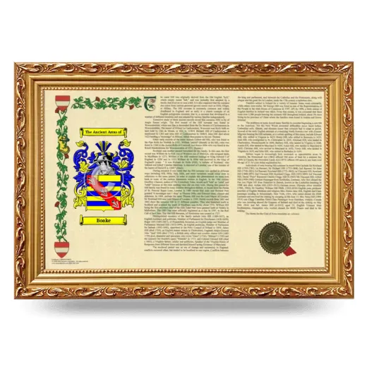 Boake Armorial Landscape Framed - Gold