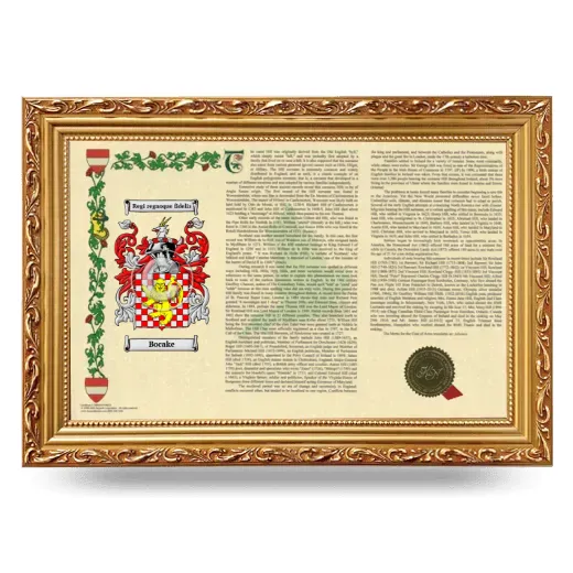 Bocake Armorial Landscape Framed - Gold