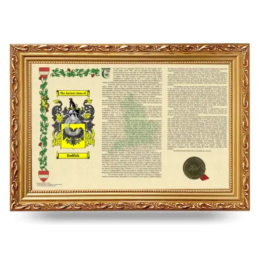 Bodfish Armorial Landscape Framed - Gold