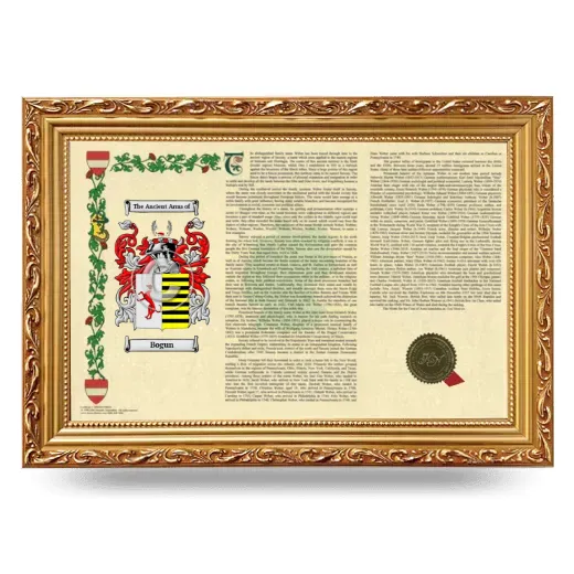 Bogun Armorial Landscape Framed - Gold