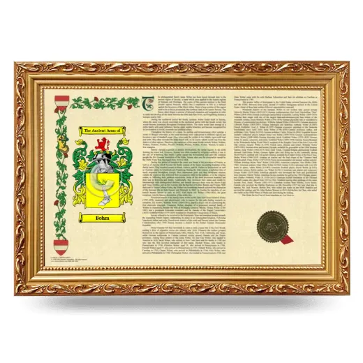 Bohm Armorial Landscape Framed - Gold