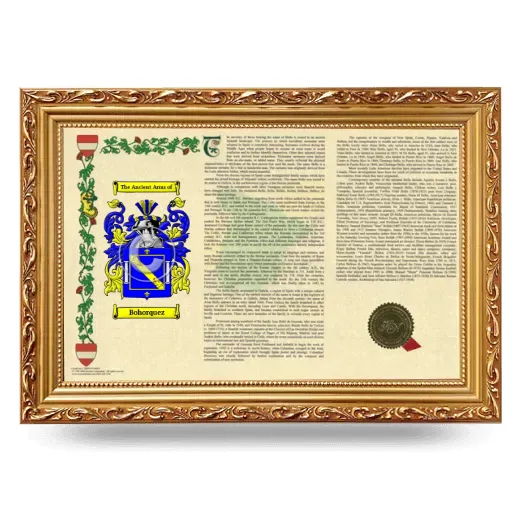 Bohorquez Armorial Landscape Framed - Gold