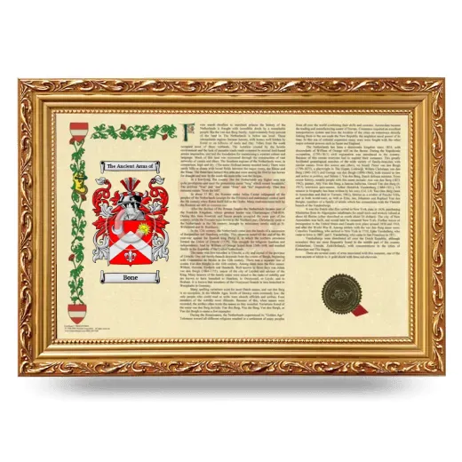 Bone Armorial Landscape Framed - Gold