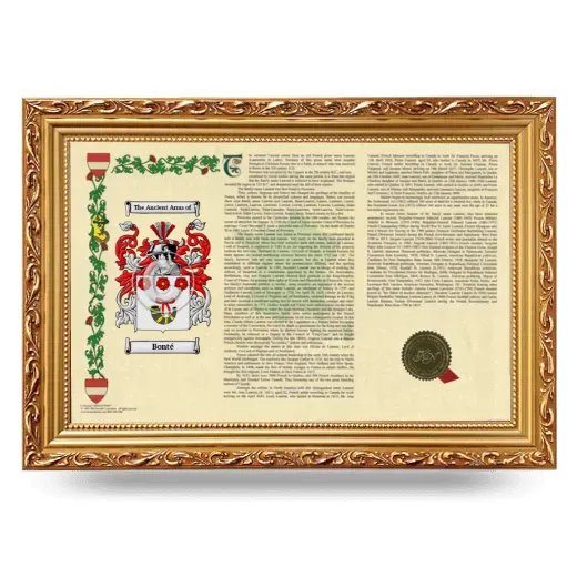 Bonté Armorial Landscape Framed - Gold