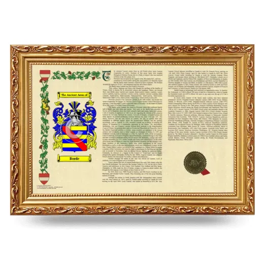 Borde Armorial Landscape Framed - Gold