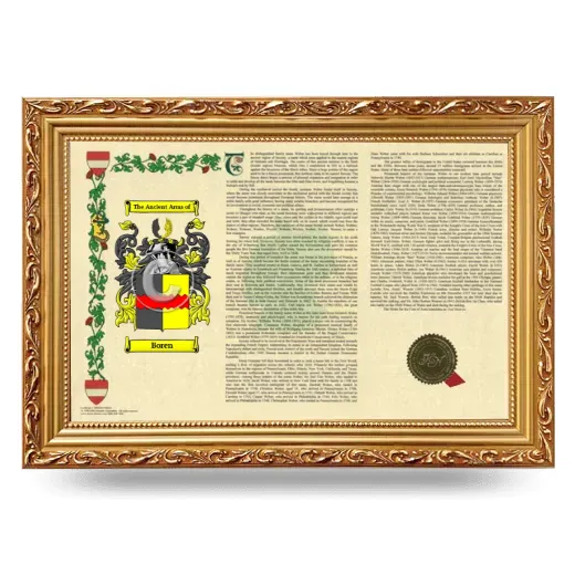 Boren Armorial Landscape Framed - Gold